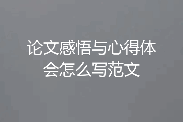 论文感悟与心得体会怎么写范文