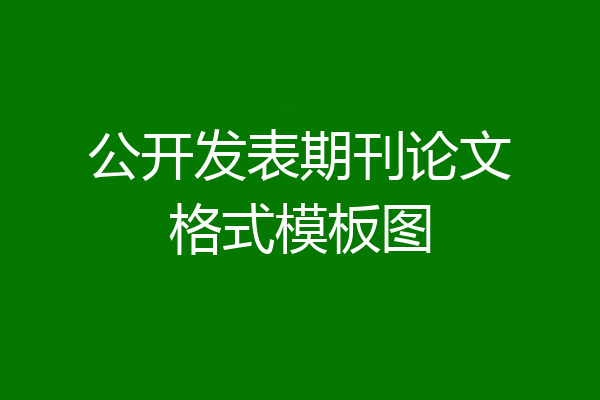 公开发表期刊论文格式模板图