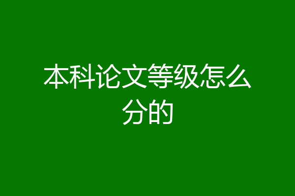 本科论文等级怎么分的