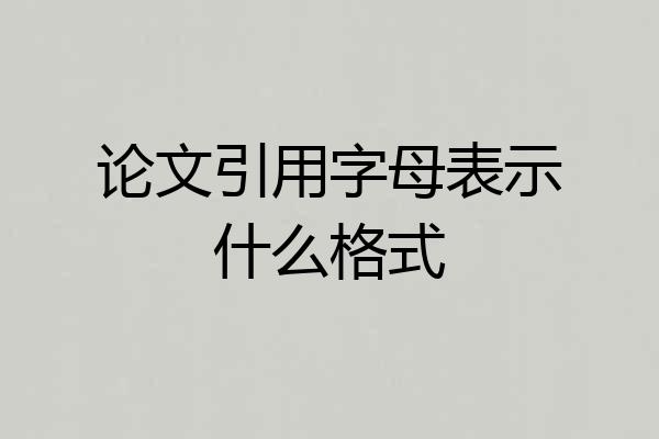 论文引用字母表示什么格式