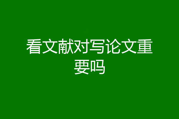 看文献对写论文重要吗