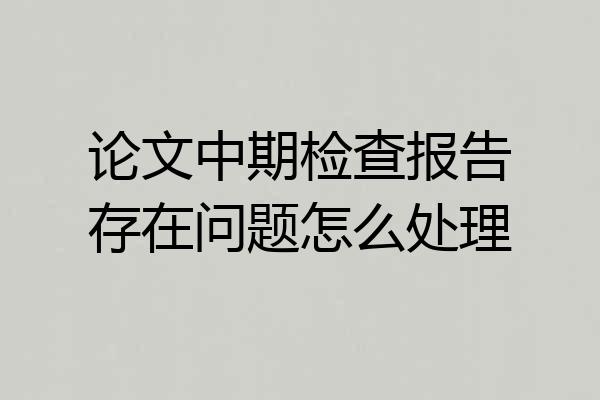 论文中期检查报告存在问题怎么处理