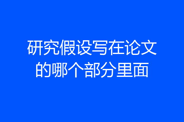 研究假设写在论文的哪个部分里面