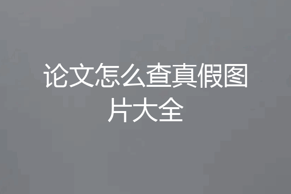 论文怎么查真假图片大全