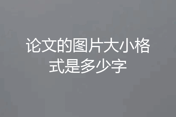 论文的图片大小格式是多少字