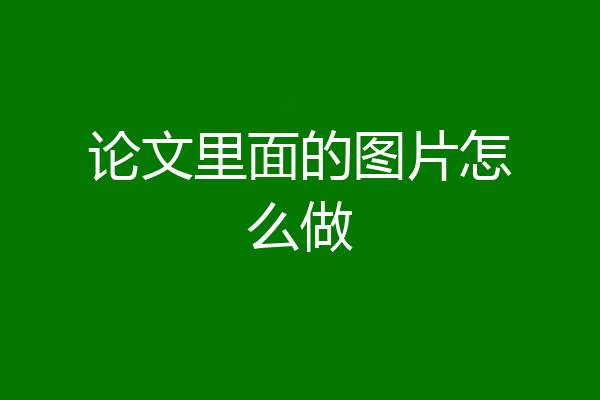 论文里面的图片怎么做