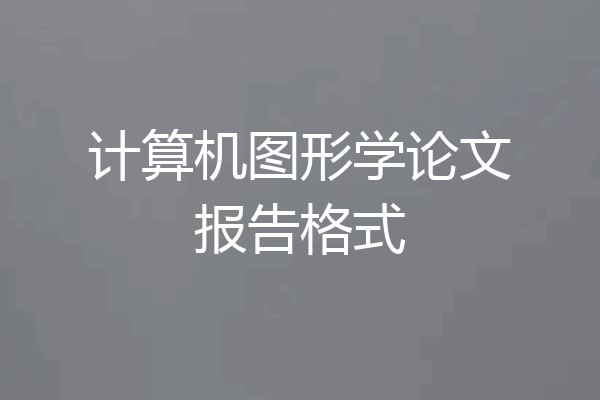 计算机图形学论文报告格式