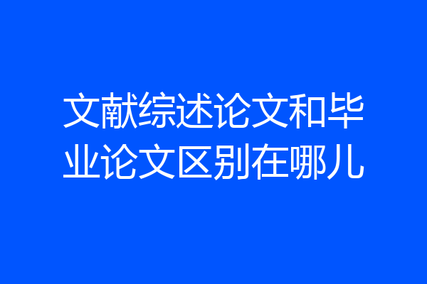 文献综述论文和毕业论文区别在哪儿