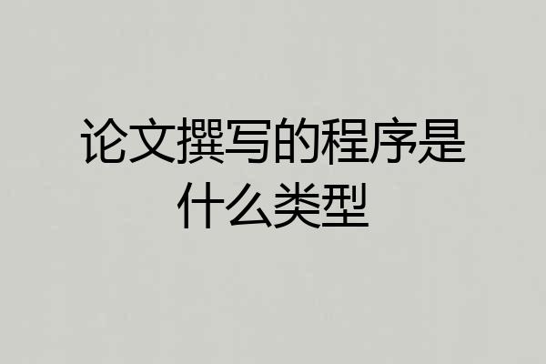 论文撰写的程序是什么类型