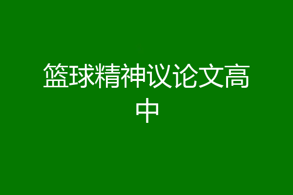 篮球精神议论文高中