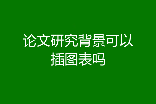 论文研究背景可以插图表吗