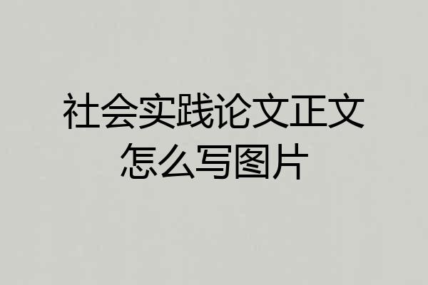 社会实践论文正文怎么写图片