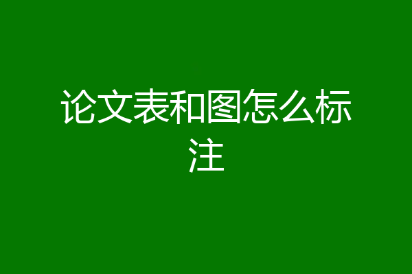 论文表和图怎么标注