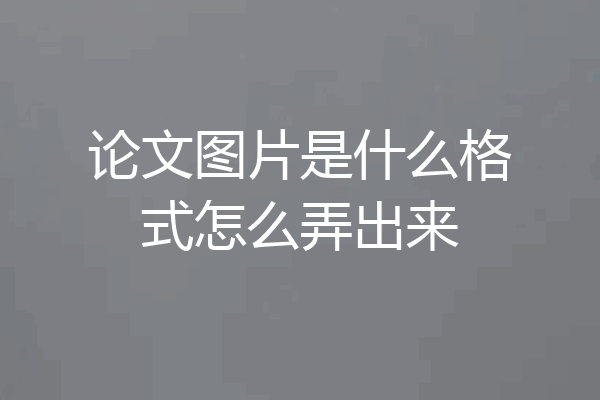 论文图片是什么格式怎么弄出来