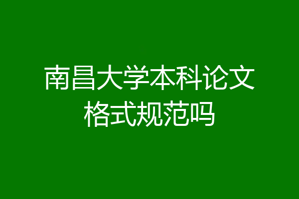 南昌大学本科论文格式规范吗