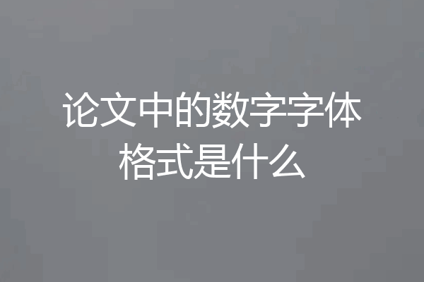 论文中的数字字体格式是什么