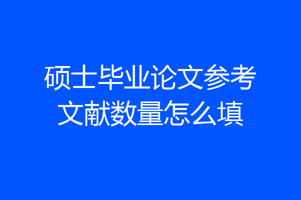 硕士毕业论文参考文献数量怎么填
