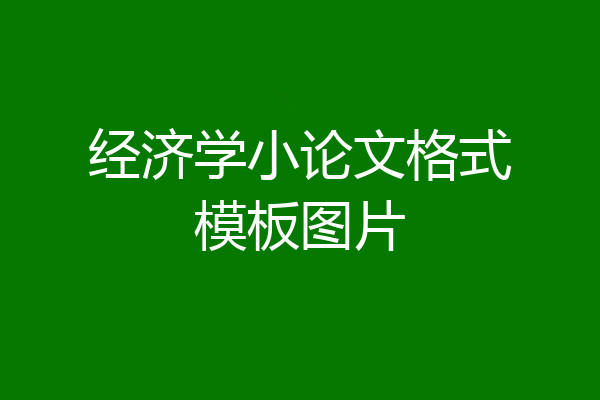 经济学小论文格式模板图片