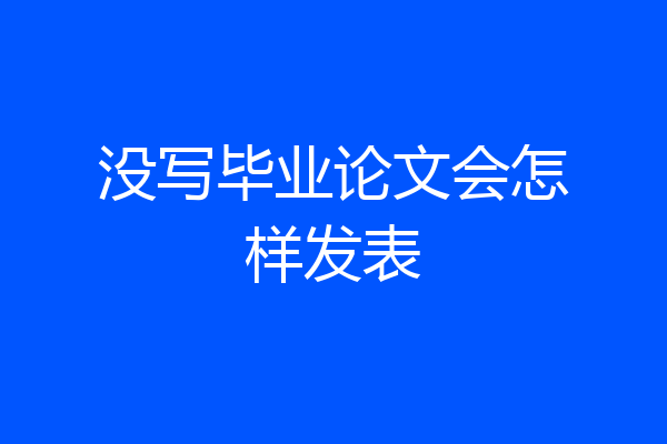 没写毕业论文会怎样发表