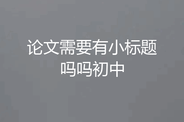论文需要有小标题吗吗初中