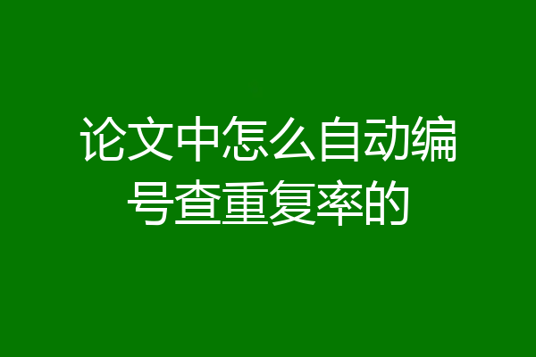 论文中怎么自动编号查重复率的