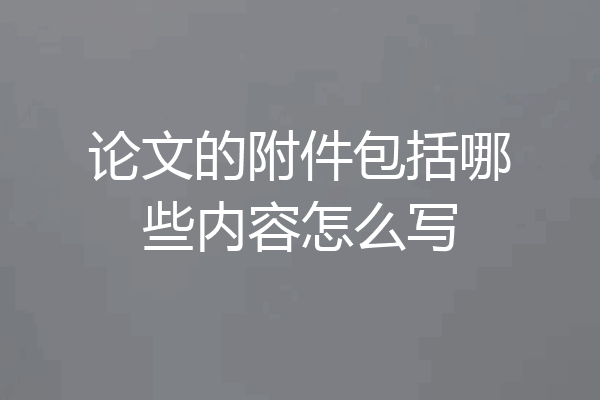 论文的附件包括哪些内容怎么写