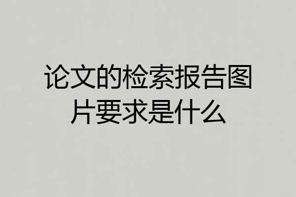 论文的检索报告图片要求是什么