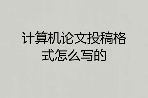 计算机论文投稿格式怎么写的