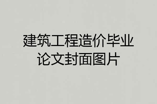 建筑工程造价毕业论文封面图片