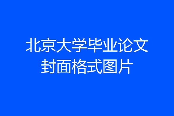 北京大学毕业论文封面格式图片
