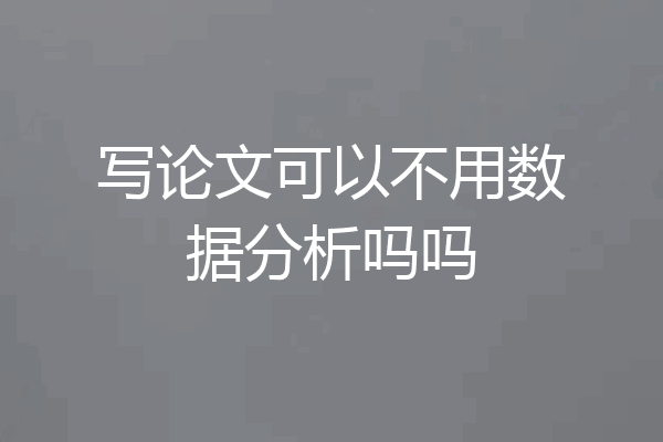 写论文可以不用数据分析吗吗