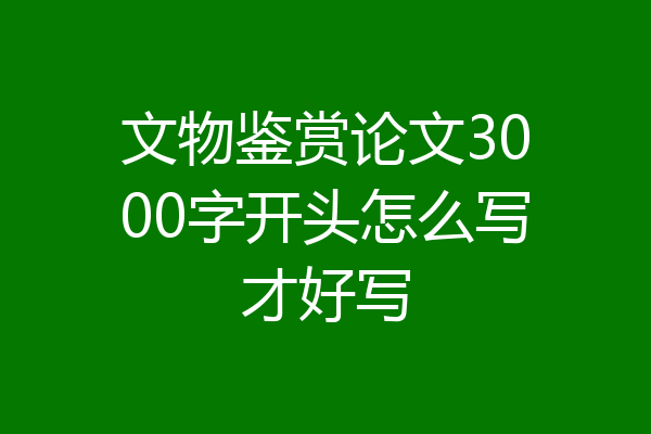 文物鉴赏论文3000字开头怎么写才好写