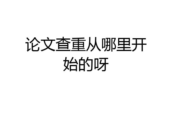 论文查重从哪里开始的呀