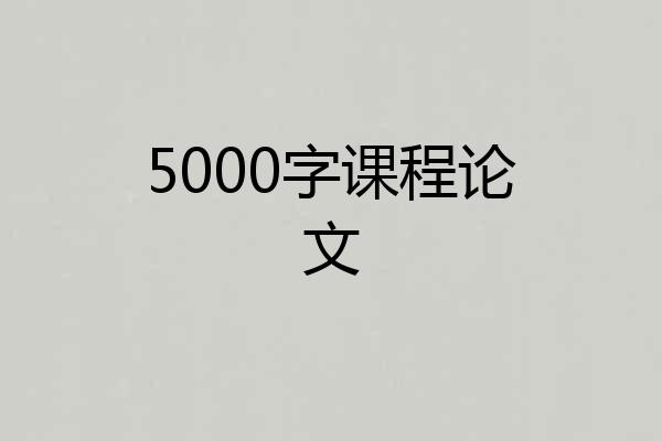 5000字课程论文