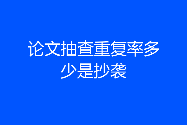 论文抽查重复率多少是抄袭
