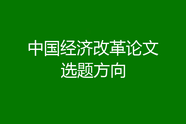 中国经济改革论文选题方向