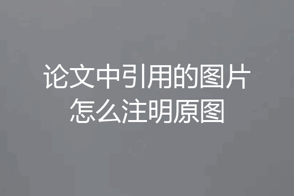 论文中引用的图片怎么注明原图