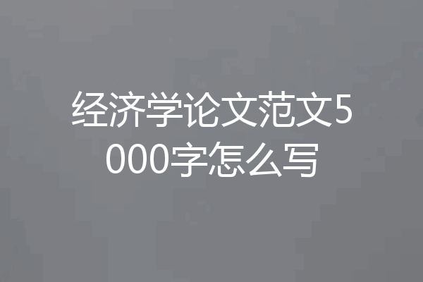 经济学论文范文5000字怎么写