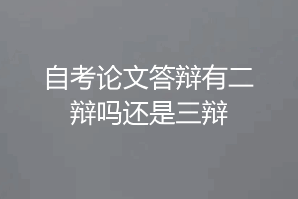 自考论文答辩有二辩吗还是三辩