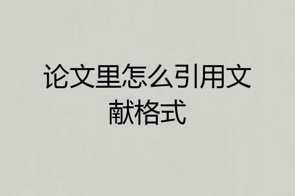 论文里怎么引用文献格式