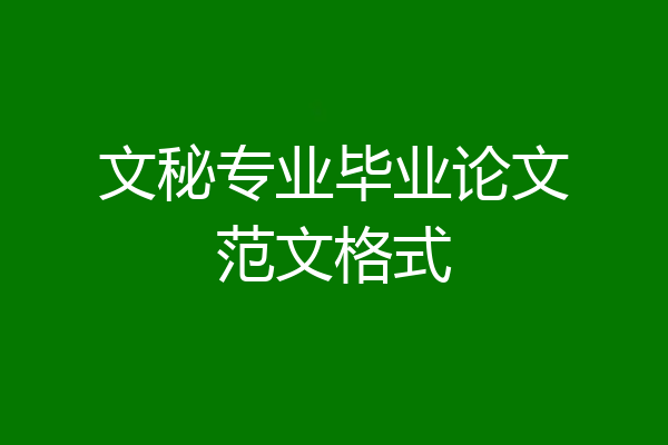 文秘专业毕业论文范文格式
