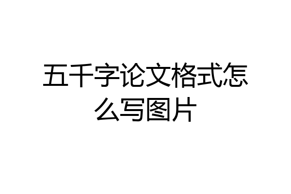 五千字论文格式怎么写图片