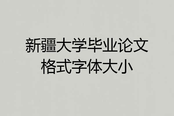 新疆大学毕业论文格式字体大小