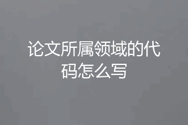 论文所属领域的代码怎么写