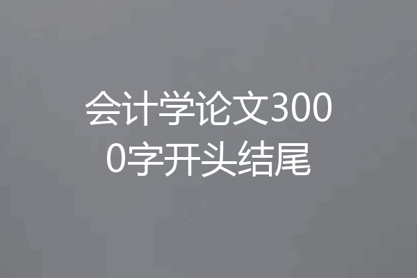 会计学论文3000字开头结尾