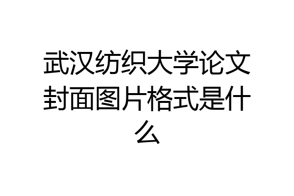 武汉纺织大学论文封面图片格式是什么