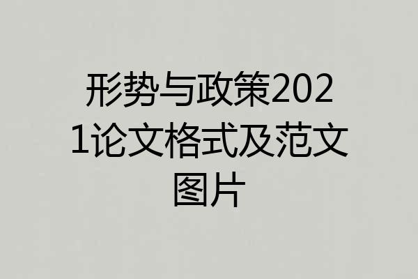 形势与政策2021论文格式及范文图片