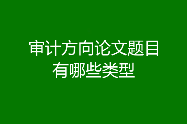 审计方向论文题目有哪些类型