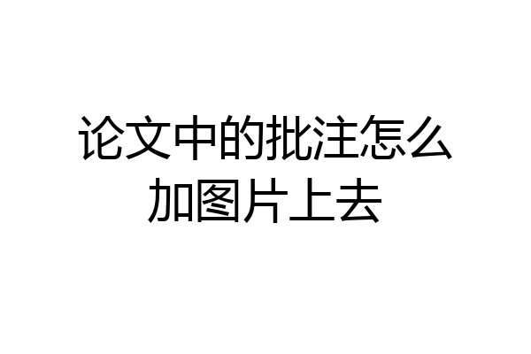 论文中的批注怎么加图片上去
