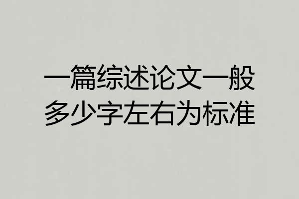 一篇综述论文一般多少字左右为标准